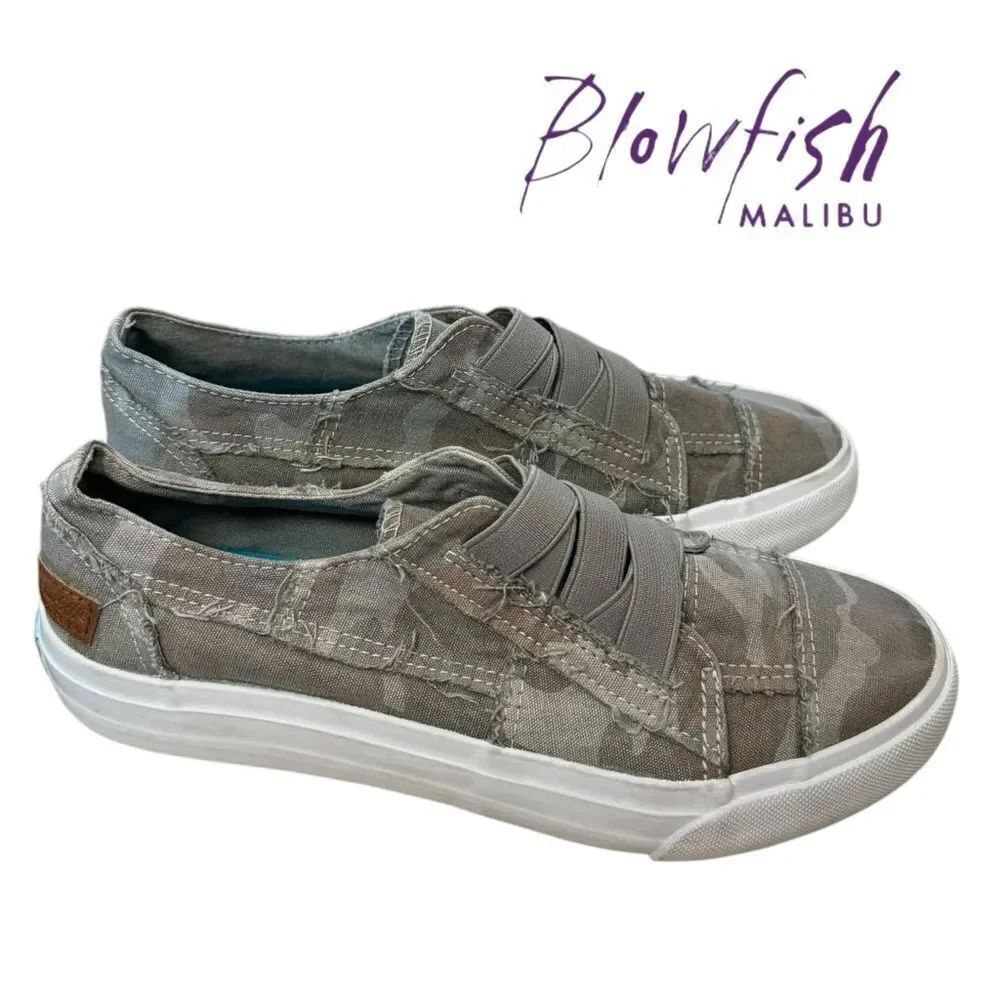 Blowfish Malibu Women's Marley Sliip-on Canvas Camo Sneakers 7